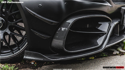 Parachoques delantero DarwinPRO 2015-2021 Mercedes Benz W205 C63 C63S AMG Coupé IMP Performance de fibra de carbono parcial con canards