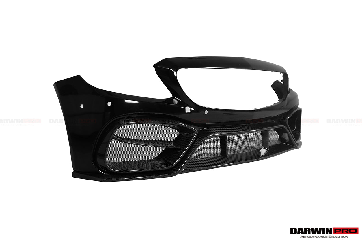DarwinPRO 2015-2021 Mercedes Benz W205 C63 C63S AMG Coupe IMP Performance Partial Carbon Fiber Front Bumper With Grille & Canards
