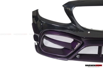 Parachoques delantero DarwinPRO 2015-2021 Mercedes Benz W205 C63 C63S AMG Coupé IMP Performance de fibra de carbono parcial con canards