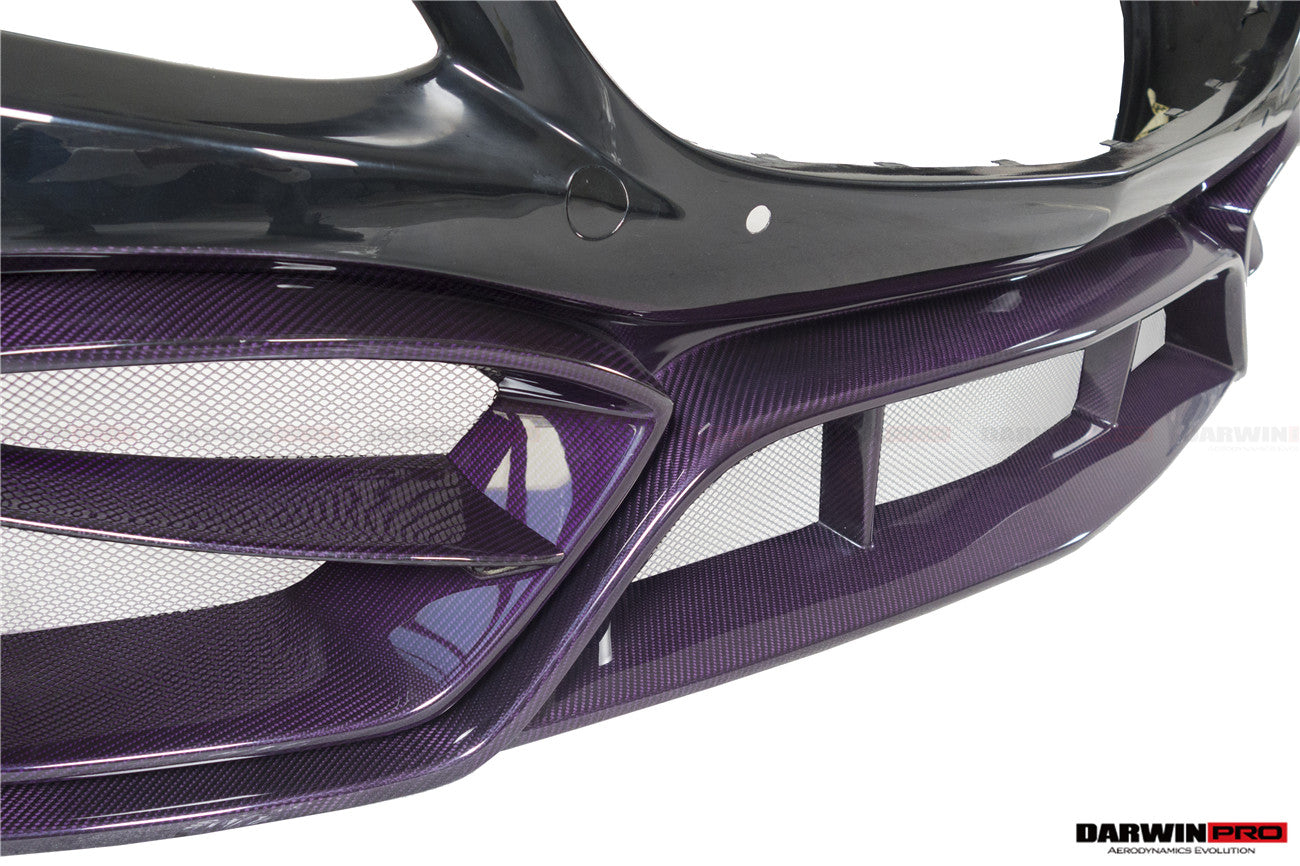 Parachoques delantero DarwinPRO 2015-2021 Mercedes Benz W205 C63 C63S AMG Coupé IMP Performance de fibra de carbono parcial con canards