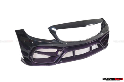 Parachoques delantero DarwinPRO 2015-2021 Mercedes Benz W205 C63 C63S AMG Coupé IMP Performance de fibra de carbono parcial con canards