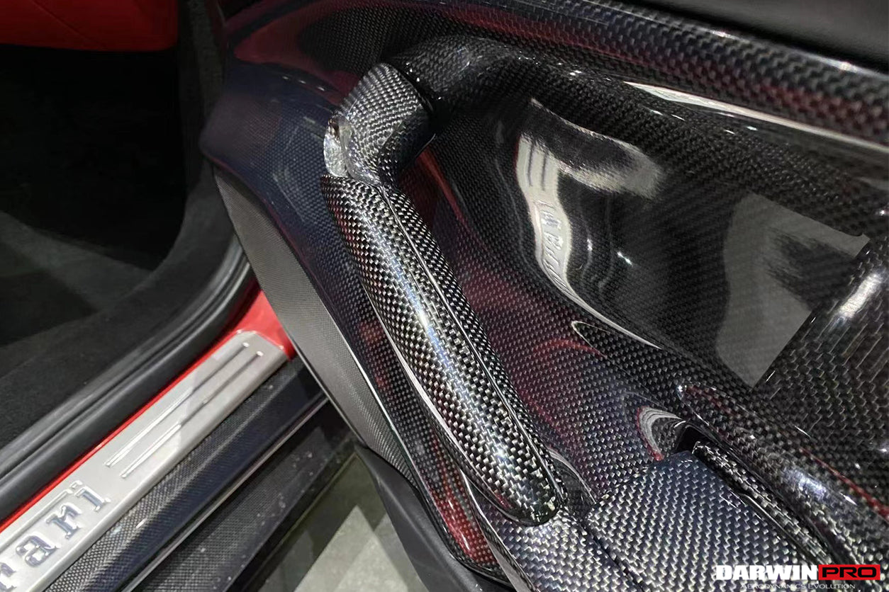DarwinPRO Carbon Fiber Door Handle Interior | 2015-2020 Ferrari 488 GTB & Spider