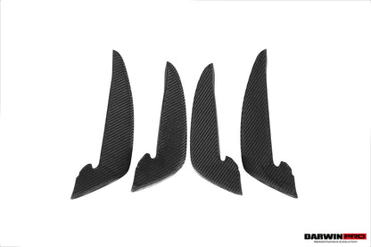 DarwinPRO BKSS Style Carbon Fiber Front Bumper Canards | 2020-2024 Audi RS4 B9.5