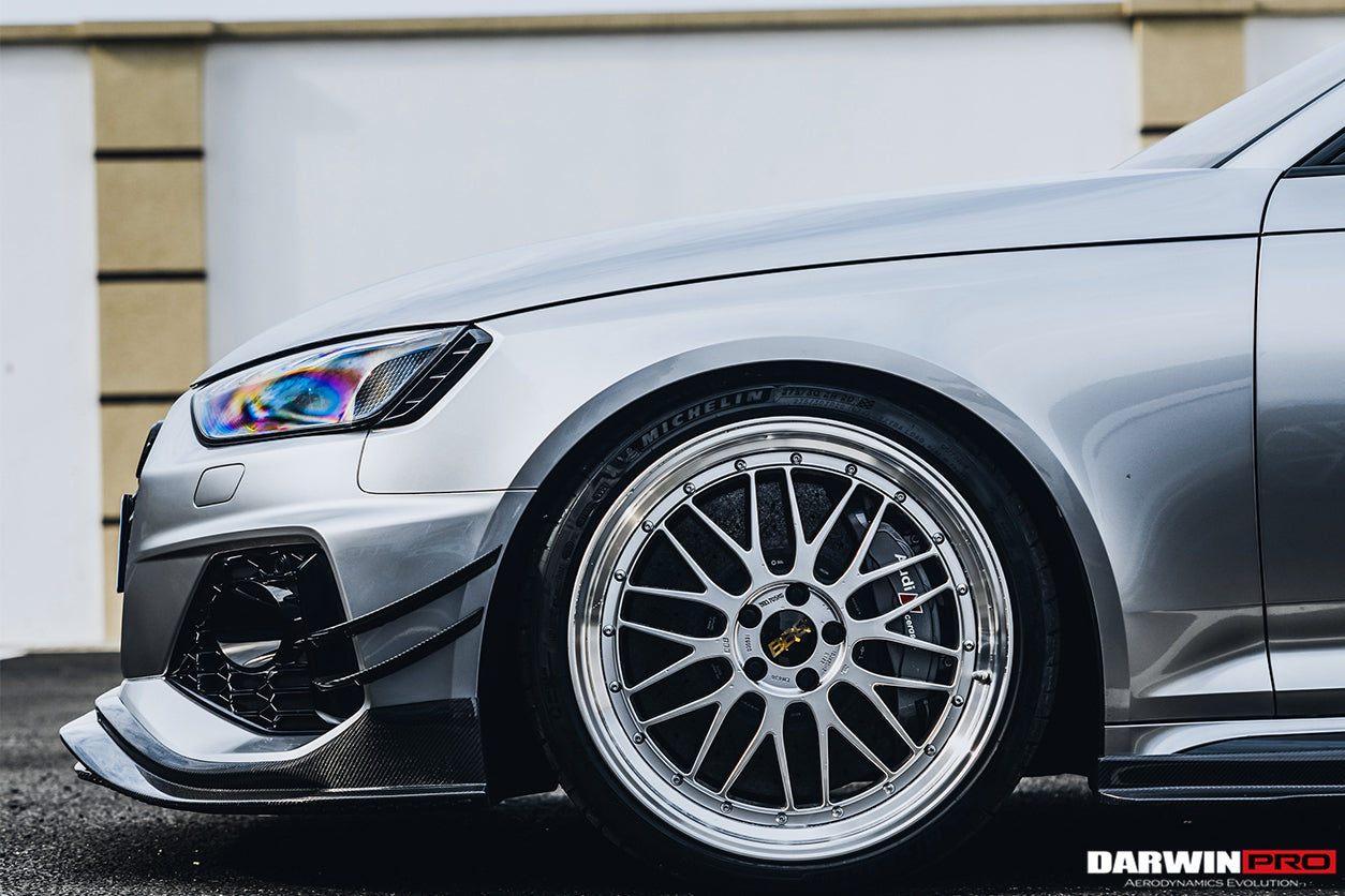 DarwinPRO BKSS Style Carbon Fiber Front Bumper Canards | 2020-2024 Audi RS4 B9.5