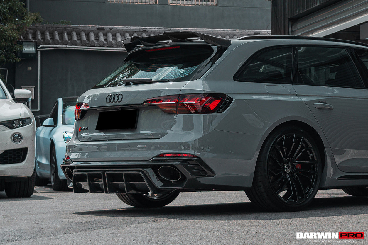 Difusor trasero DarwinPRO 2017-2024 Audi RS4 B9 estilo BKSS con aletas