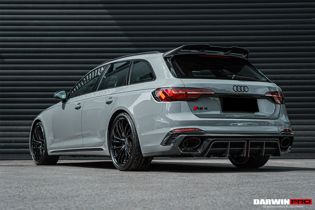 Difusor trasero DarwinPRO 2017-2024 Audi RS4 B9 estilo BKSS con aletas