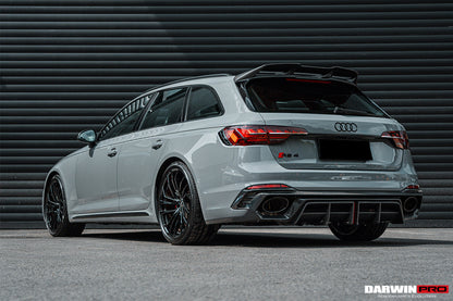 Difusor trasero DarwinPRO 2017-2024 Audi RS4 B9 estilo BKSS con aletas