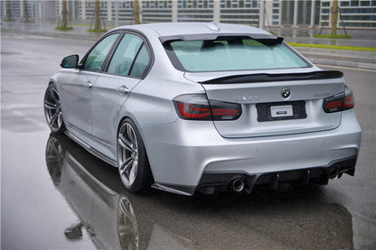 DarwinPRO 2013-2019 BMW 3 Series F30 F35 M-Tech GV Style Carbon Fiber Rear Lip with Caps