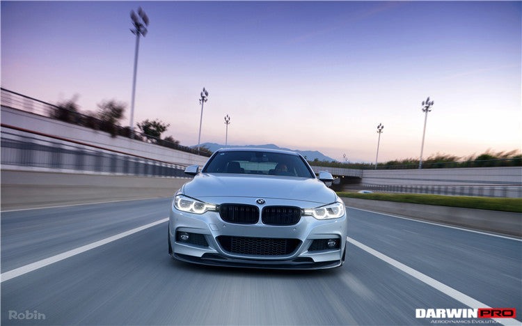 DarwinPRO 2013-2019 BMW Serie 3 F30 F35 M-Tech GV Style Borde delantero de fibra de carbono con tapas