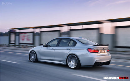 DarwinPRO 2013-2019 BMW 3 Series F30 F35 M-Tech GV Style Carbon Fiber Rear Lip with Caps
