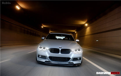 DarwinPRO 2013-2019 BMW Serie 3 F30 F35 M-Tech GV Style Borde delantero de fibra de carbono con tapas