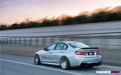 DarwinPRO 2013-2019 BMW 3 Series F30 F35 M-Tech GV Style Carbon Fiber Rear Lip with Caps