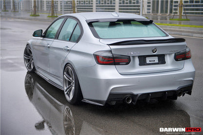 DarwinPRO 2013-2019 BMW 3 Series F30 F35 M-Tech GV Style Carbon Fiber Rear Lip with Caps