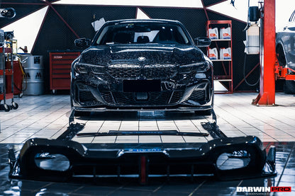DarwinPRO 2019-2022 BMW 3 Series G20 G28 BKSS Style Carbon Fiber Rear Diffuser (For QUAD Exhaust tips)