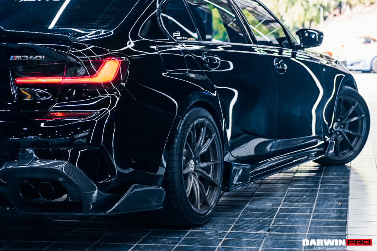 DarwinPRO 2019-2022 BMW 3 Series G20 G28 BKSS Style Carbon Fiber Rear Diffuser (For QUAD Exhaust tips)