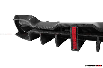 DarwinPRO 2019-2022 BMW 3 Series G20 G28 BKSS Style Carbon Fiber Rear Diffuser (For QUAD Exhaust tips)