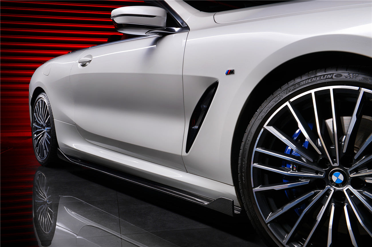 DarwinPRO 2019-2025 BMW 8 Series G14 G15 M8 F91 F92 Convertible And Coupe IMP Performance Carbon Fiber Side Skirts Extensions (Add On)