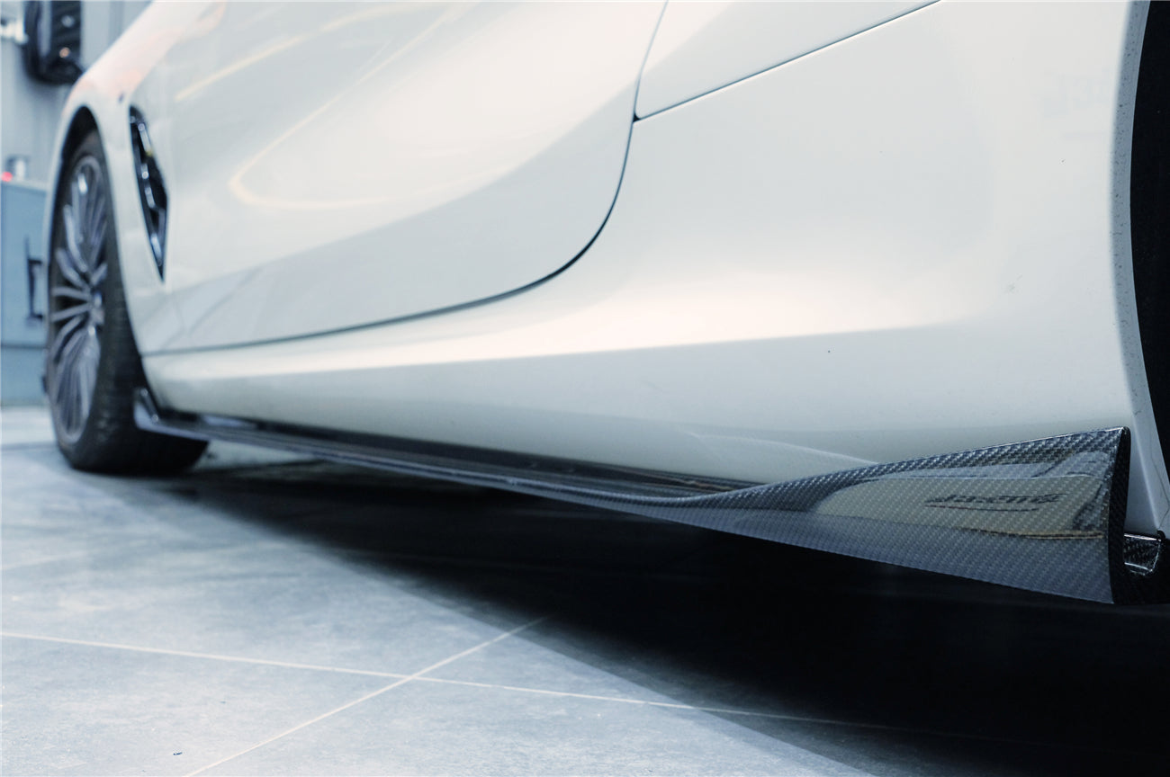 DarwinPRO 2019-2025 BMW 8 Series G14 G15 M8 F91 F92 Convertible And Coupe IMP Performance Carbon Fiber Side Skirts Extensions (Add On)