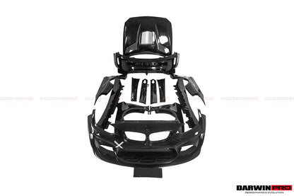 DarwinPRO 2016-2020 BMW M2 F87 VR Style Kit de carrocería completa de fibra de carbono parcial y ancha