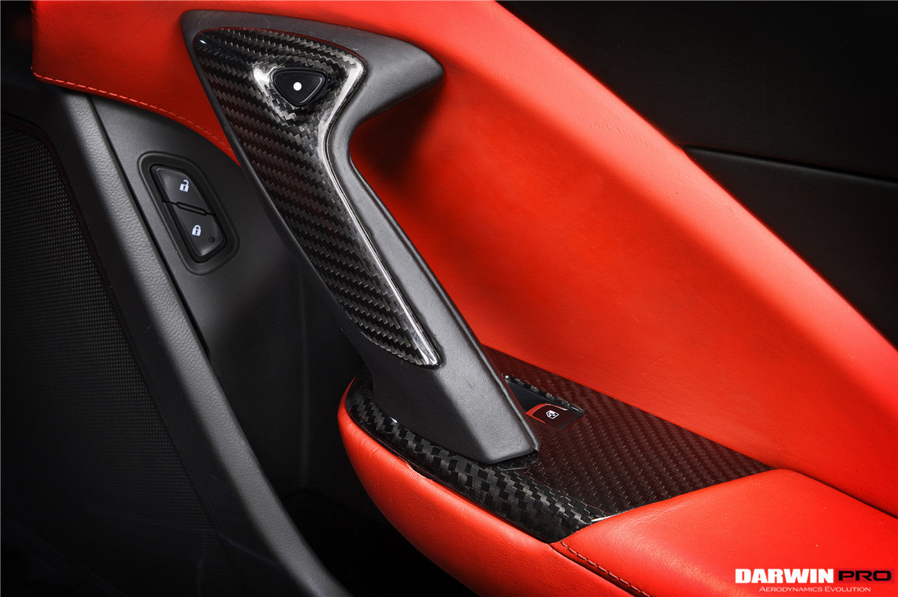 DarwinPRO Dry Carbon Fiber Interior Passenger Window Switch Side Armrest Panel Cover Trim | 2013-2019 Corvette C7 Z06, Grandsport