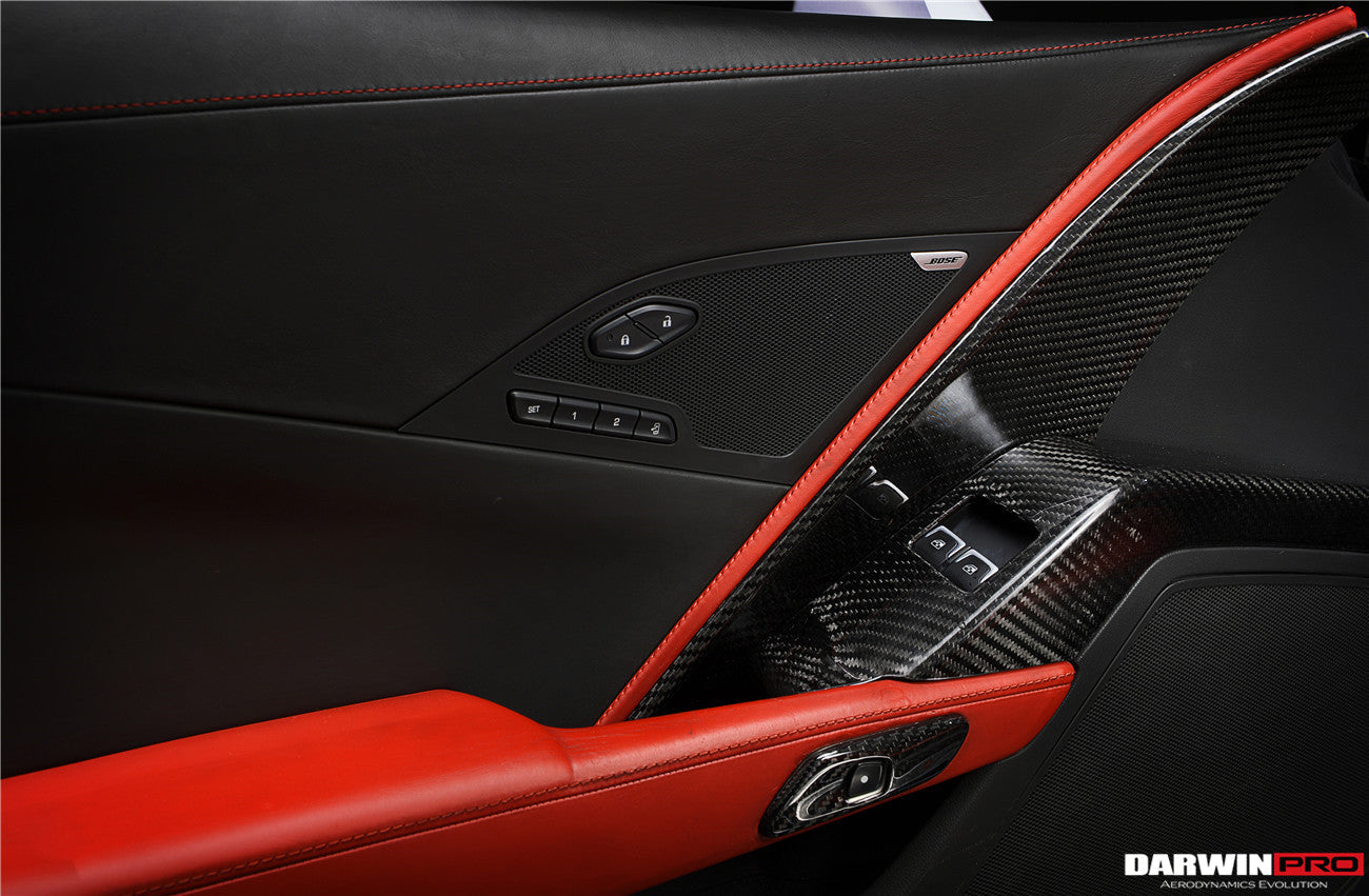 DarwinPRO 2013-2019 Corvette C7 Z06 Grandsport Dry Carbon Fiber Interior Window Switch Side Armrest Panel Cover Trim