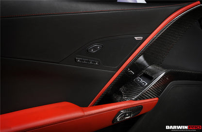 DarwinPRO 2013-2019 Corvette C7 Z06 Grandsport Dry Carbon Fiber Interior Window Switch Side Armrest Panel Cover Trim