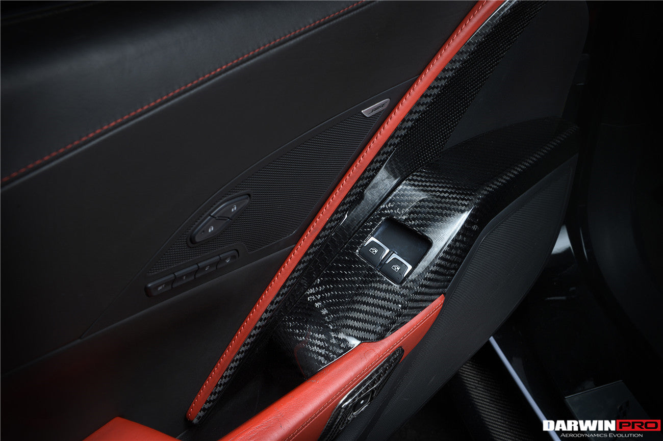 DarwinPRO 2013-2019 Corvette C7 Z06 Grandsport Dry Carbon Fiber Interior Window Switch Side Armrest Panel Cover Trim