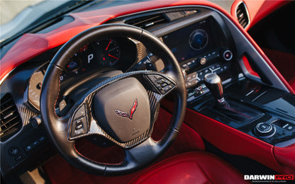 DarwinPRO 2013-2019 Corvette C7 Z06 Grandsport Dry Carbon Fiber Interior Cup Holder Cover Panel Trim