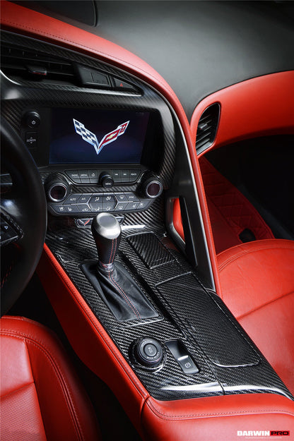 DarwinPRO 2013-2019 Corvette C7 Z06 Grandsport Dry Carbon Fiber Interior Cup Holder Cover Panel Trim