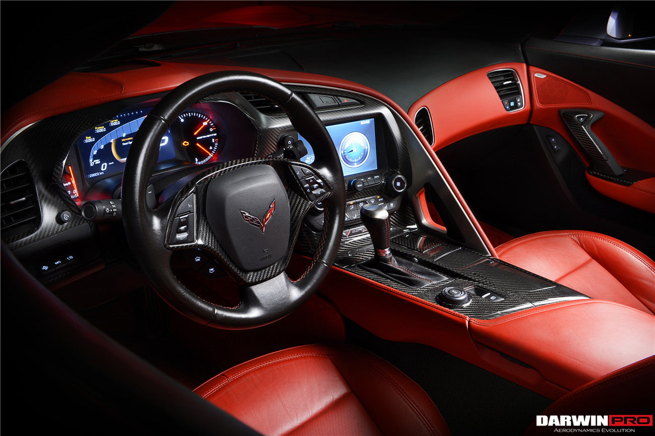 DarwinPRO 2013-2019 Corvette C7 Z06 Grandsport Dry Carbon Fiber Interior Cup Holder Cover Panel Trim