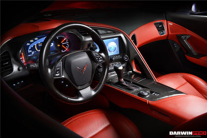 DarwinPRO 2013-2019 Corvette C7 Z06 Grandsport Dry Carbon Fiber Interior Cup Holder Cover Panel Trim