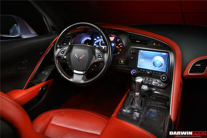 DarwinPRO 2013-2019 Corvette C7 Z06 Grandsport Dry Carbon Fiber Interior Cup Holder Cover Panel Trim