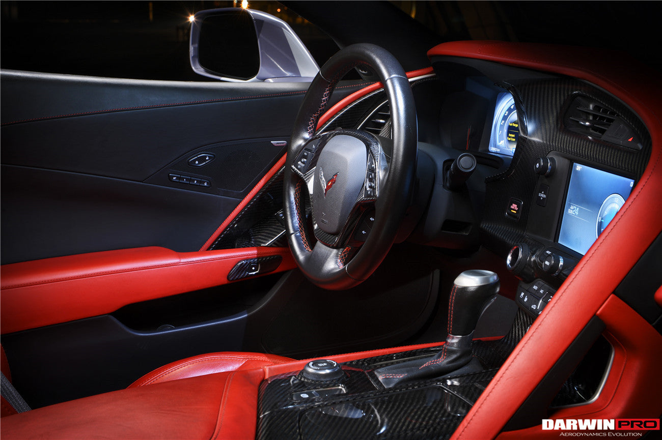 Embellecedor de panel interior de puerta de fibra de carbono seco DarwinPRO 2013-2019 Corvette C7 Z06 Grandsport