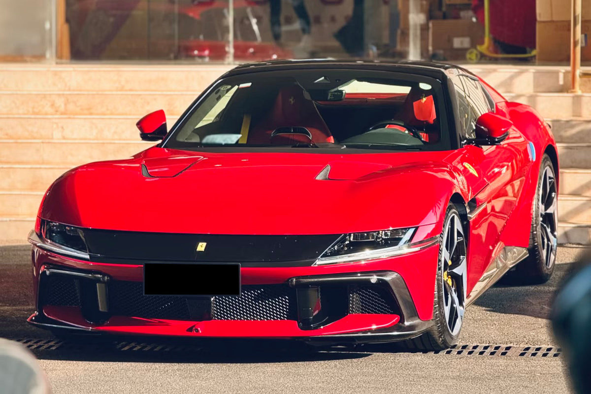 2024-UP Ferrari 12Cilindri F167 Autoclave Carbon Fiber Front Bumper Lip Side Splitter DarwinPRO (OE) Fits: Coupe, Spider (DRYCFF12C-MIWOE-FBSS)
