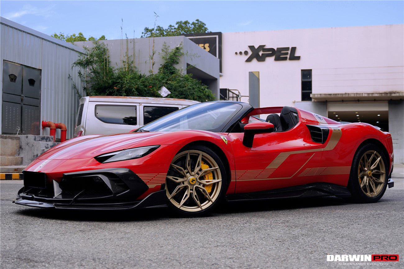Faldones laterales de fibra de carbono DarwinPRO 2022-2025 para Ferrari 296 GTB y GTS tipo F171 estilo iMP