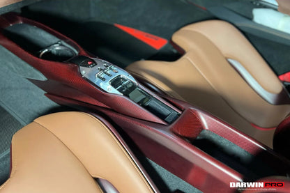 DarwinPRO 2022-UP Ferrari 296 GTB GTS (Type F171) OE Style Dry Carbon Fiber Center Control Surround Panel Front End