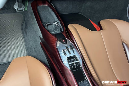 DarwinPRO 2022-UP Ferrari 296 GTB GTS (Type F171) OE Style Dry Carbon Fiber Center Control Surround Panel Front End