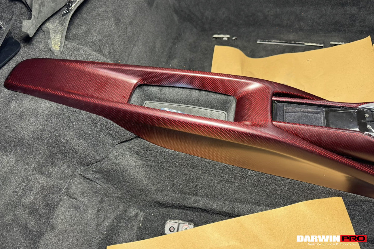 DarwinPRO 2022-UP Ferrari 296 GTB & GTS (Type F171) OE Style Dry Carbon Fiber Center Control Surround Panel Rear End