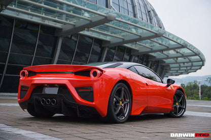 DarwinPRO 2010-2015 Ferrari 458 Coupe BKSS Style Partial Carbon Fiber Rear Bumper And Fiber Trunk With Tail Light Cover