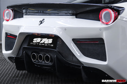 DarwinPRO 2010-2015 Ferrari 458 Coupe BKSS Style Partial Carbon Fiber Rear Bumper And Fiber Trunk With Tail Light Cover