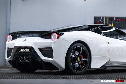 DarwinPRO 2010-2015 Ferrari 458 Coupe BKSS Style Partial Carbon Fiber Rear Bumper And Fiber Trunk With Tail Light Cover