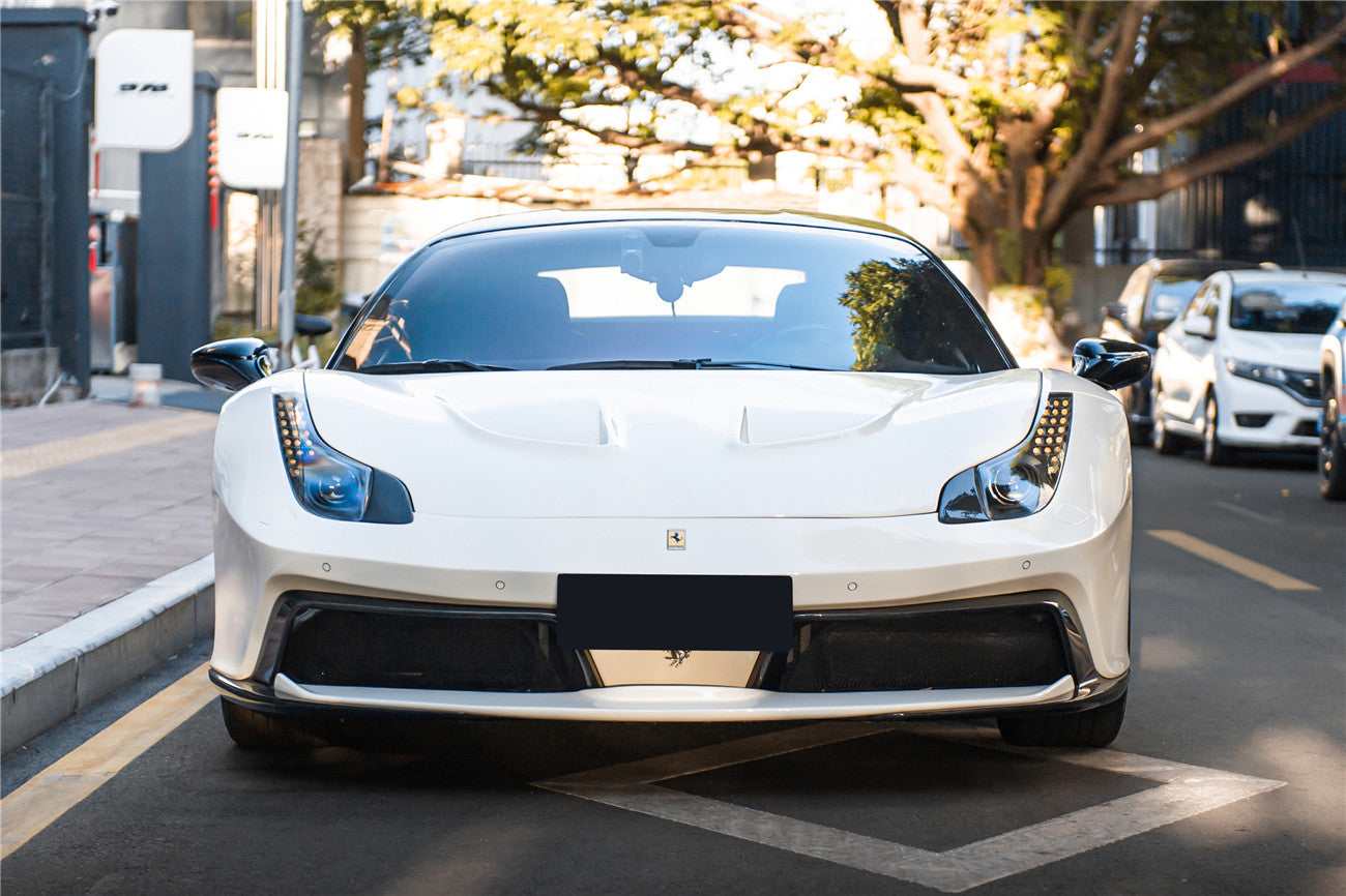 DarwinPRO BKSS Style Carbon Fiber Hood and Partial Carbon Fiber Front Bumper | 2010-2015 Ferrari 458 Coupe, Spider