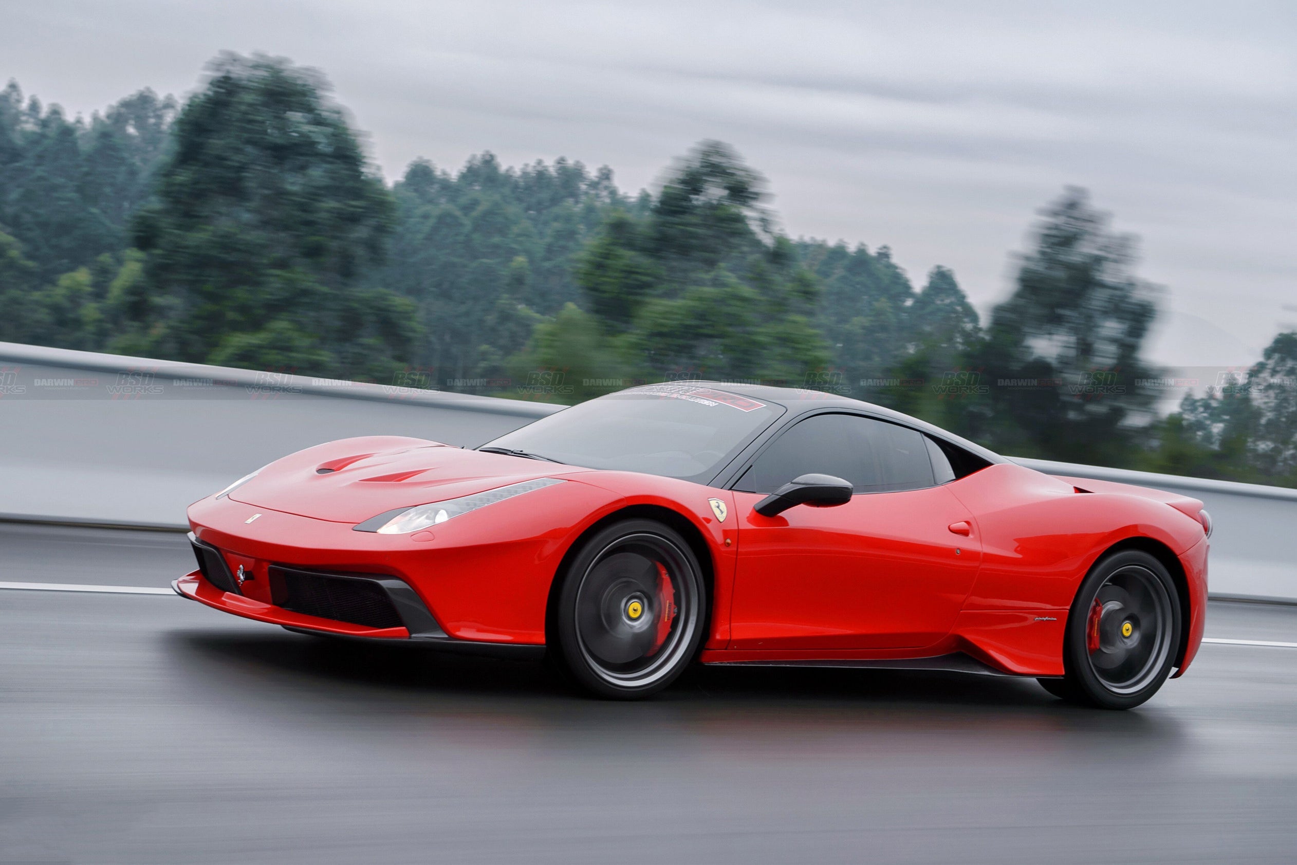 DarwinPRO 2010-2015 Ferrari 458 Coupe BKSS Style Partial Carbon Fiber Full Body Kit