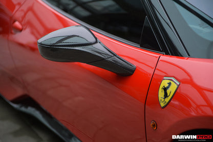 DarwinPRO 2010-2015 Ferrari 458 Coupe Spider Speciale Dry Carbon Fiber Mirror Housing Replacement
