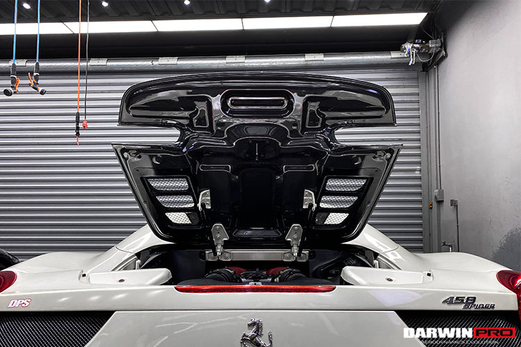 Reemplazo del capó del motor de fibra de carbono DarwinPRO para Ferrari 458 Spider 2011-2015