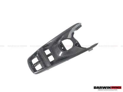 Panel de interruptores de ventanas y soporte de puente de fibra de carbono seco DarwinPRO para Ferrari 488 GTB y Spider (2015-2020)