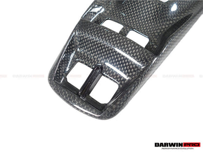 Panel de interruptores de ventanas y soporte de puente de fibra de carbono seco DarwinPRO para Ferrari 488 GTB y Spider (2015-2020)