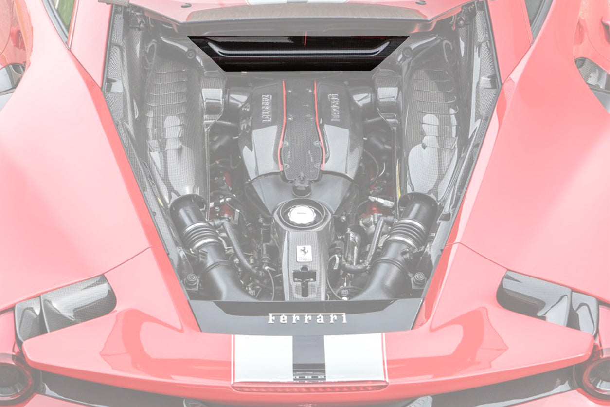 DarwinPRO 2015-2022 Ferrari 488 GTB | 488 PISTA | F8 Autoclave Carbon Fiber Firewall Cover | Engine Bay Trim panel Replacement