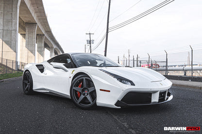 DarwinPRO 2015-2020 Ferrari 488 GTB & Spider Dry Carbon Fiber Side Air Intake Fins