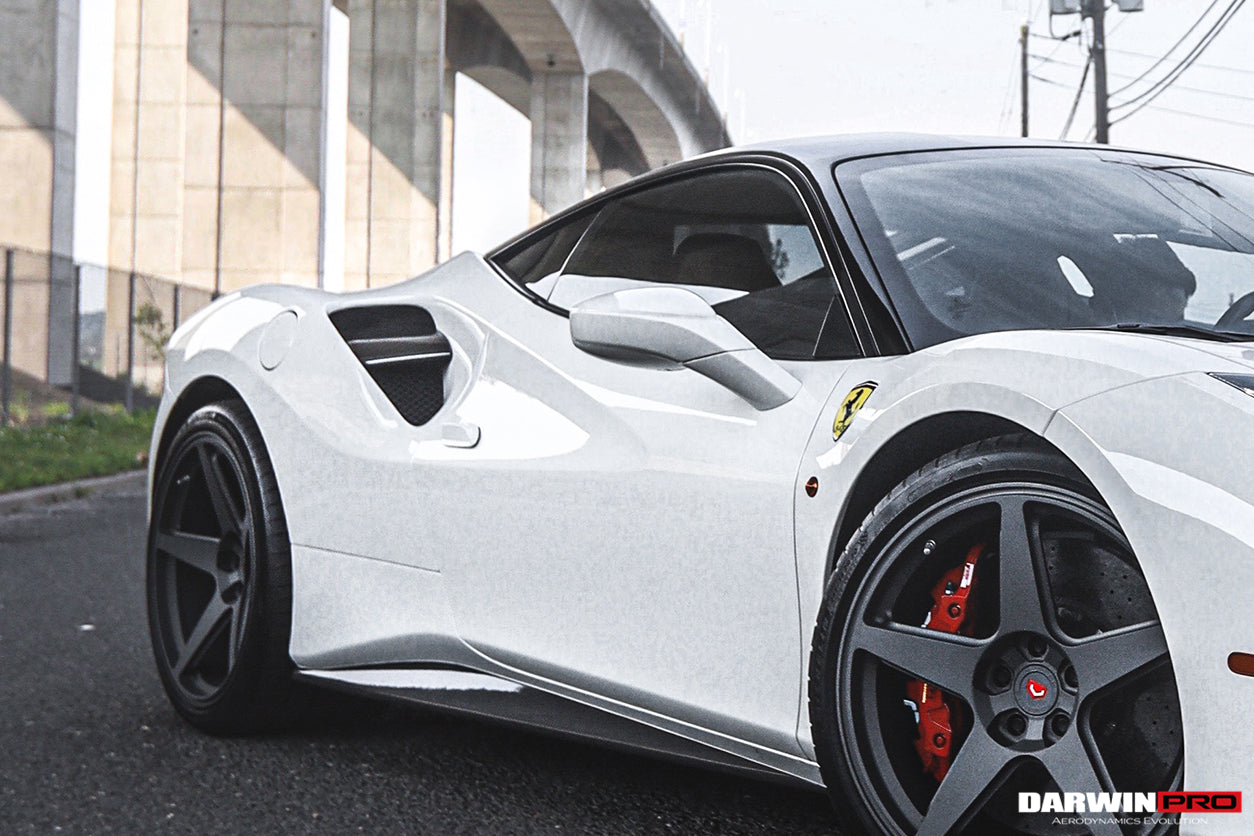 DarwinPRO 2015-2020 Ferrari 488 GTB & Spider Dry Carbon Fiber Side Air Intake Fins